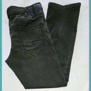 Silver Eddie Dark Green Mid Rise Relaxed Fit Straight Leg Jeans